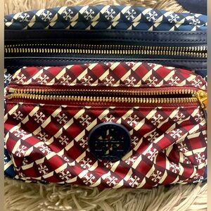 Nylon Geo Logo Belt Bag Navy Crimson Red